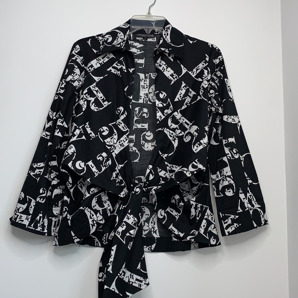 Mischa ramie / cotton mix tie front shirt